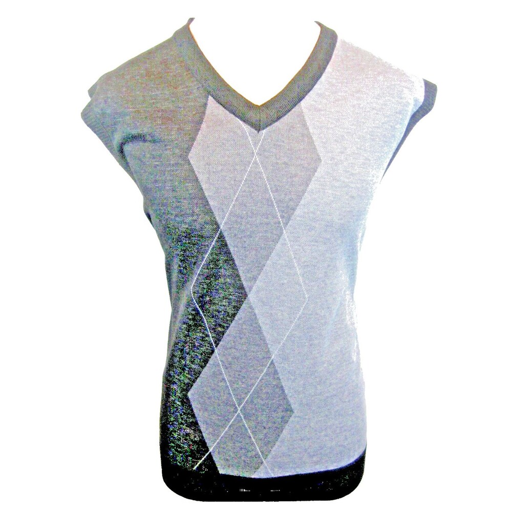 Mens NWT Red Bull Black/Gray V-Neck Argyle Sweater Sleeveless Vest sz 3XL